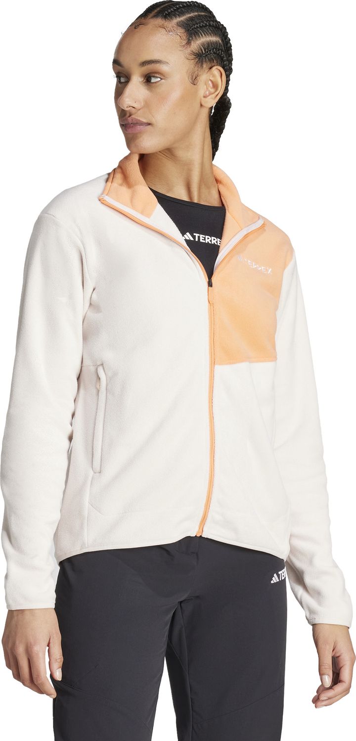 Adidas Women's Multi Full-Zip Fleece Jacket Putty Mauve/Amber Tint Adidas