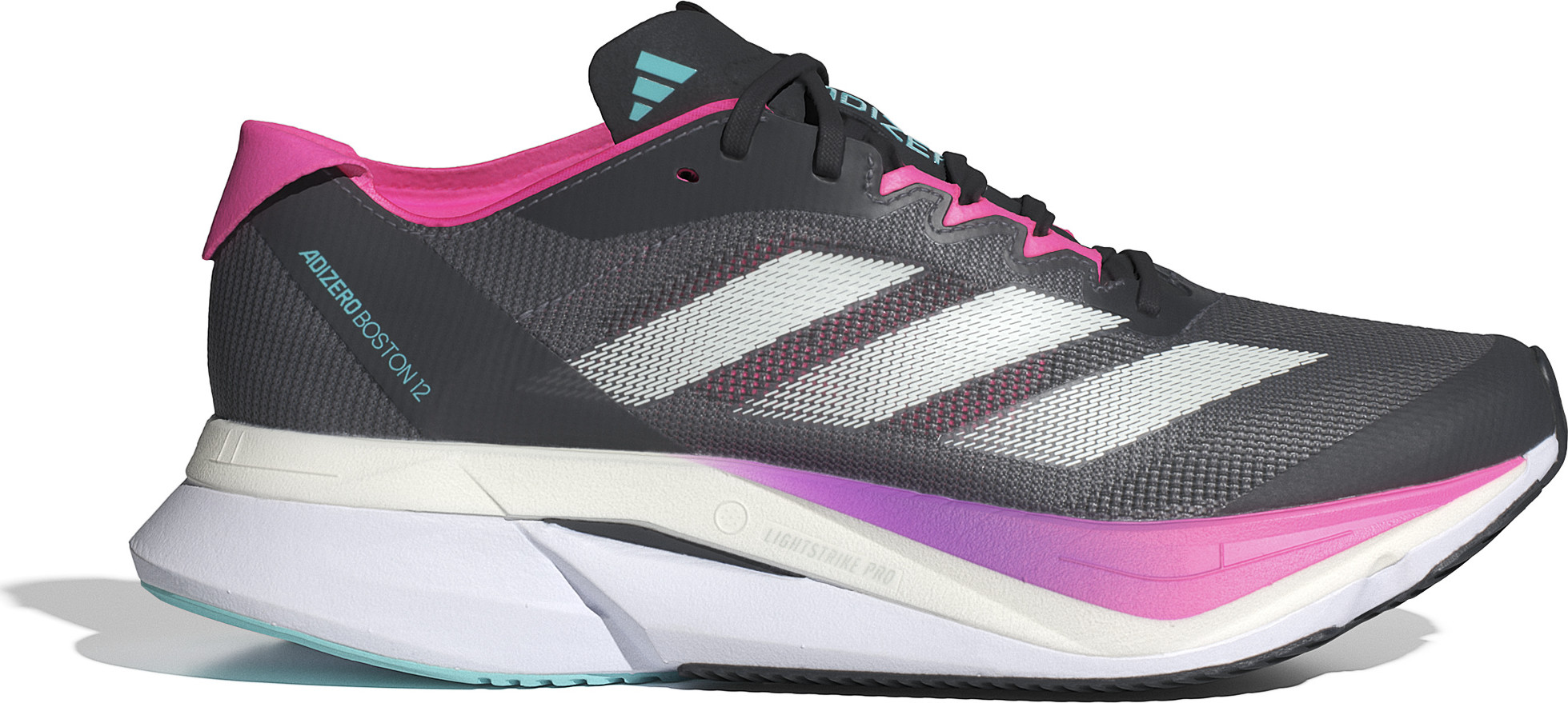 Adidas Women’s Adizero Boston 12 Grey/Black/Lucid Pink