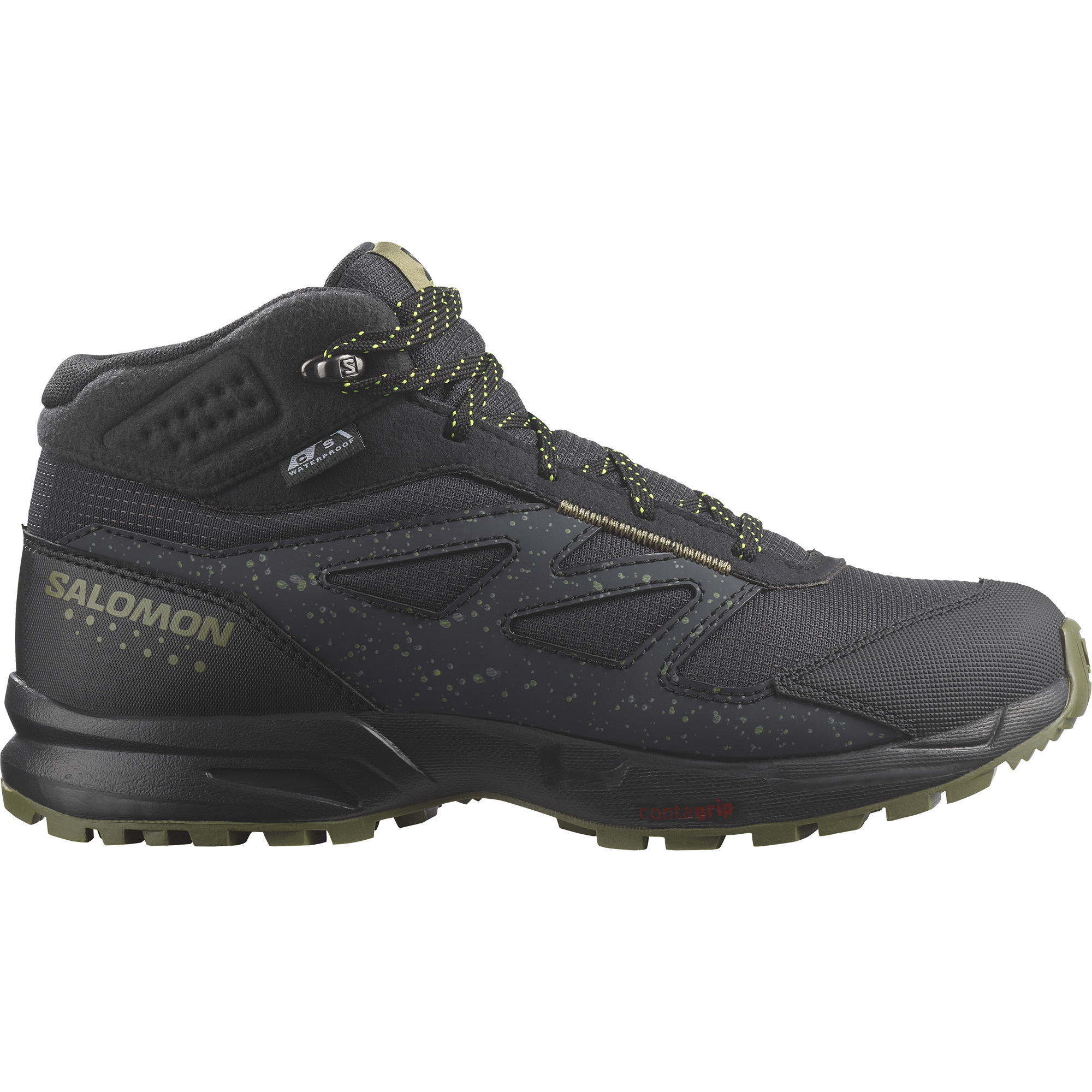 Salomon Juniors’ Outway Mid ClimaSalomon Waterproof Phantom/Black/Safety Yellow