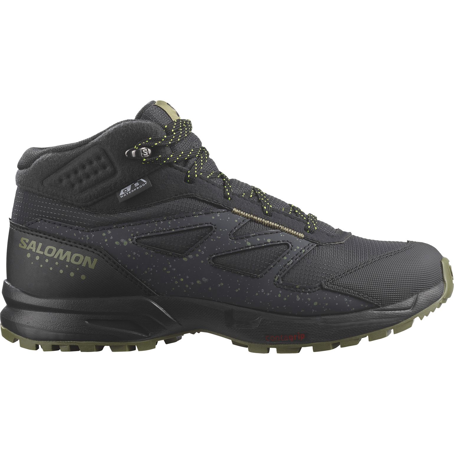 Salomon Juniors' Outway Mid ClimaSalomon Waterproof Phantom/Black/Safety Yellow