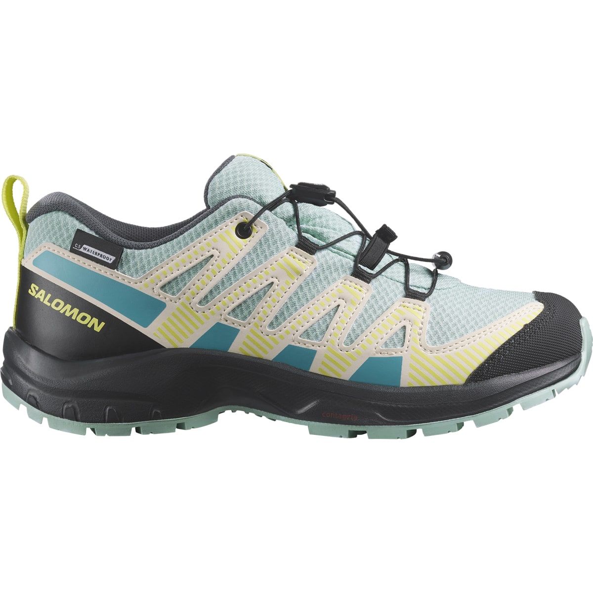 Salomon Juniors' XA Pro V8 ClimaSalomon Waterproof Tanager Turquoise/India Ink/Sunny Lime