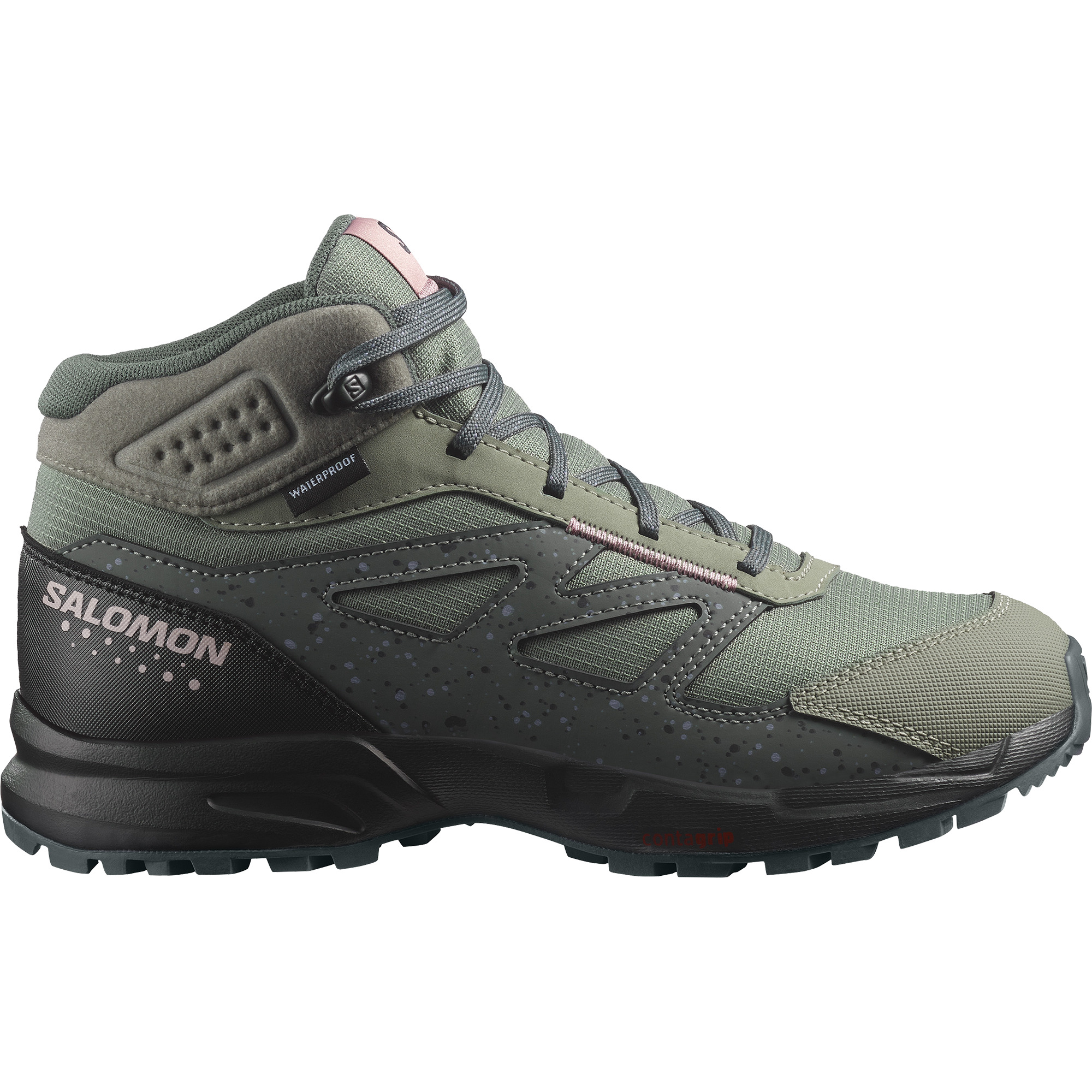 Salomon Juniors’ Outway Mid ClimaSalomon Waterproof Agave Green/Black/Cadet