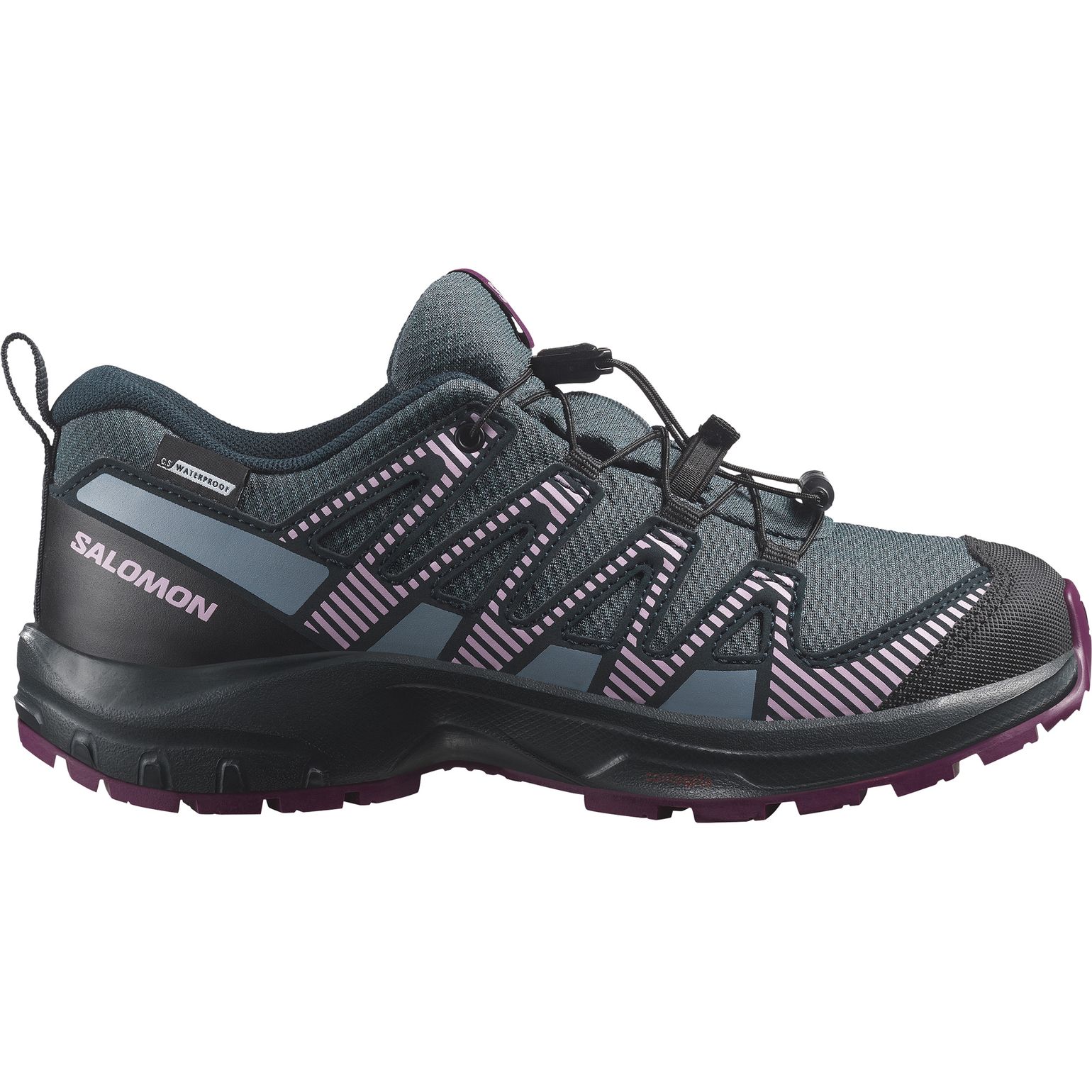 Salomon Juniors' XA Pro V8 ClimaSalomon Waterproof Neptune/Carbon/Plum Caspia