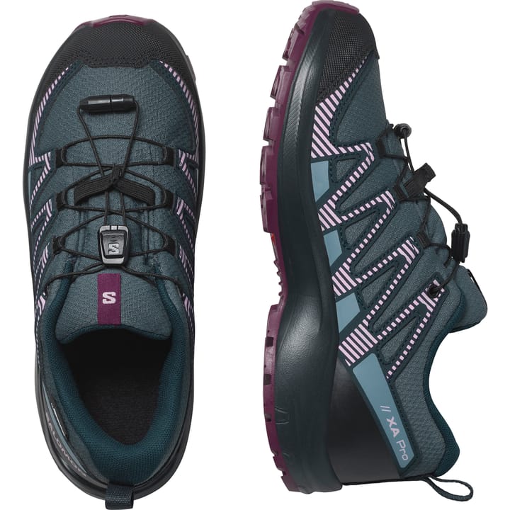 Salomon Juniors' XA Pro V8 ClimaSalomon Waterproof Neptune/Carbon/Plum Caspia Salomon