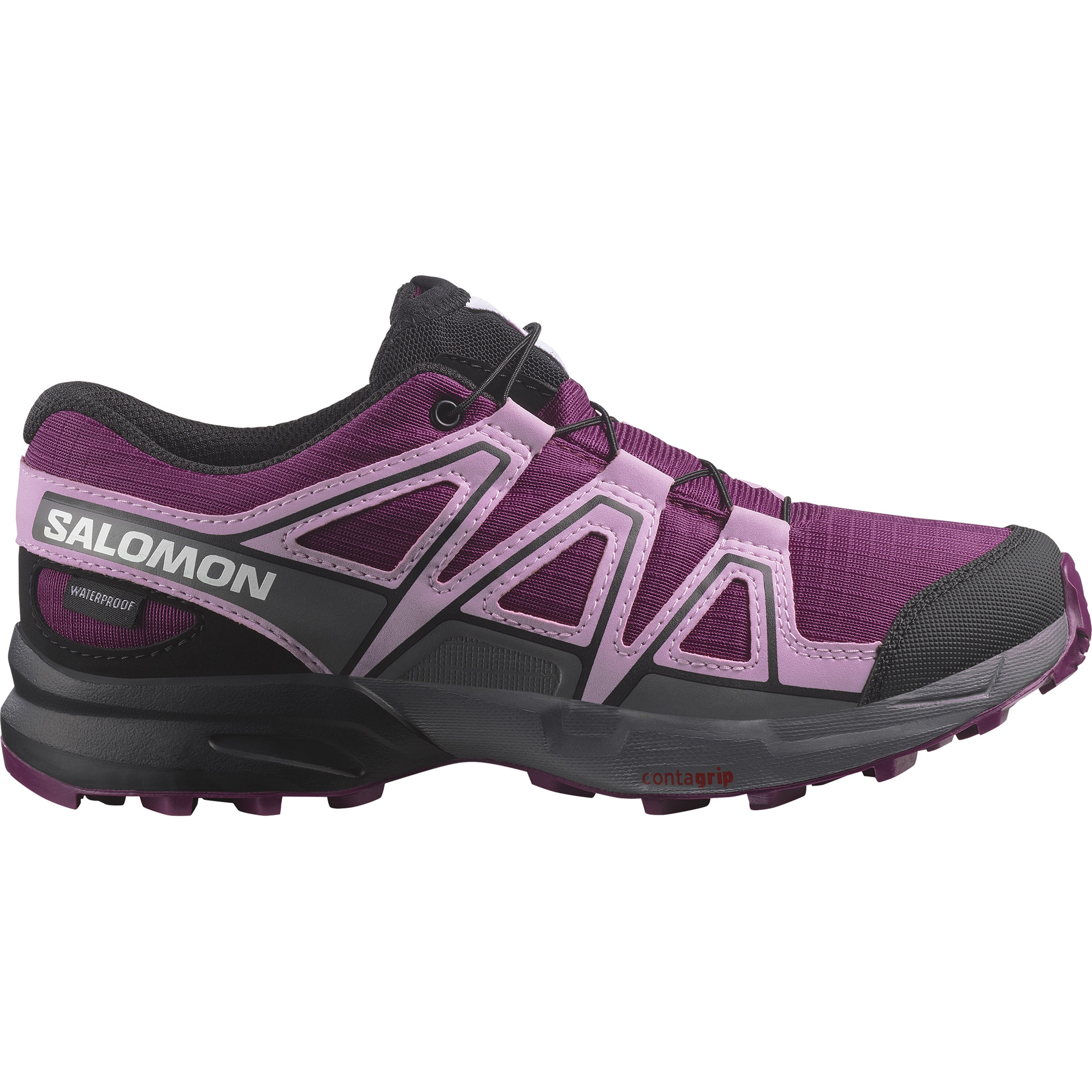 Salomon Juniors’ Speedcross ClimaSalomon Waterproof Plum Caspia/Orchid Bouquet/Black