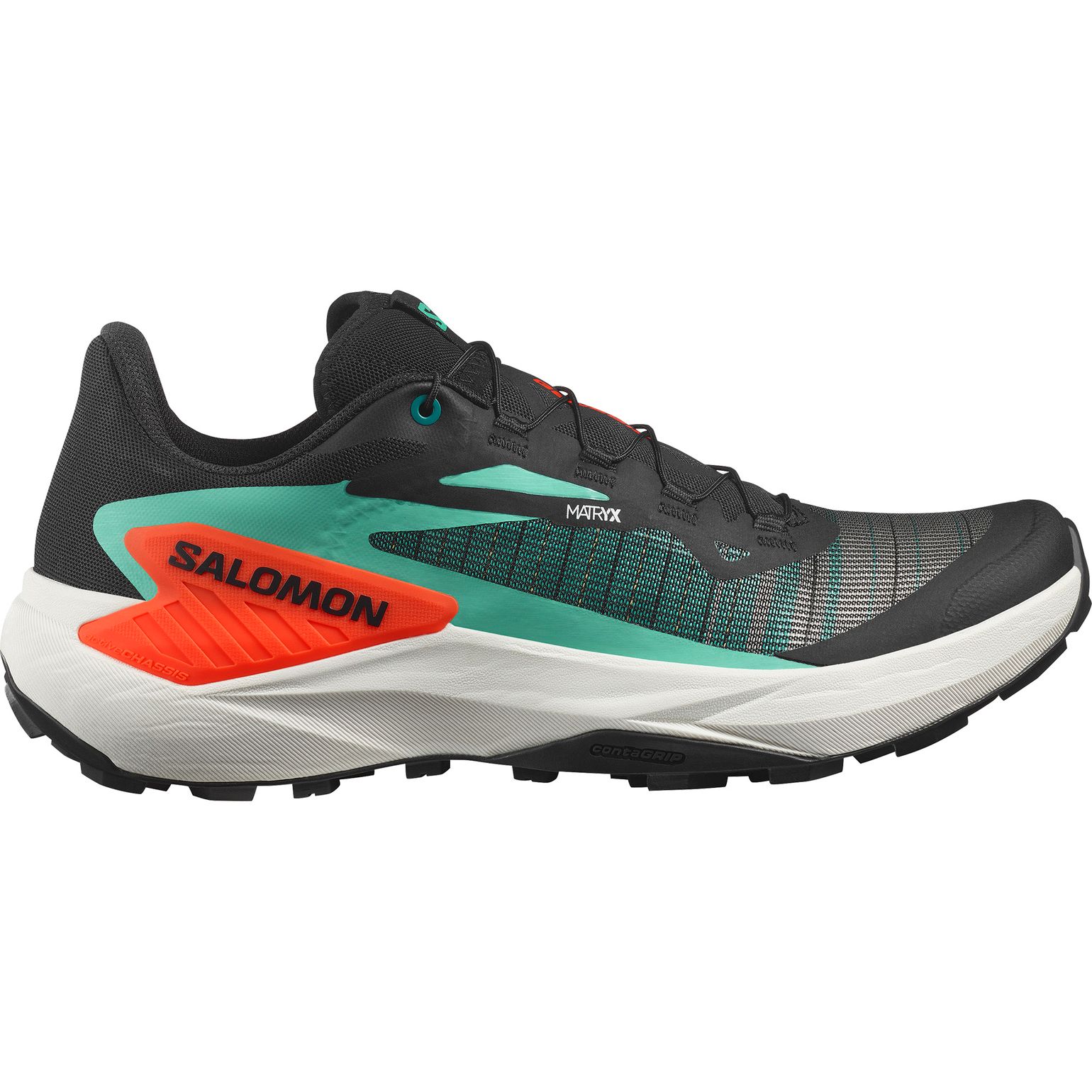 Salomon Men's Genesis Black / Electric Green / Cherry Tomato