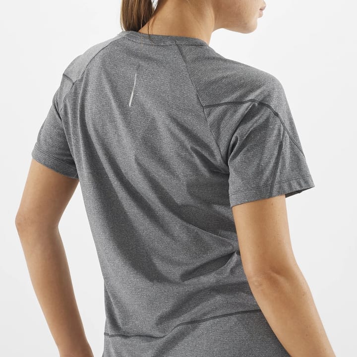 Salomon Women's Cross Run Tee Deep Black/Heather Salomon