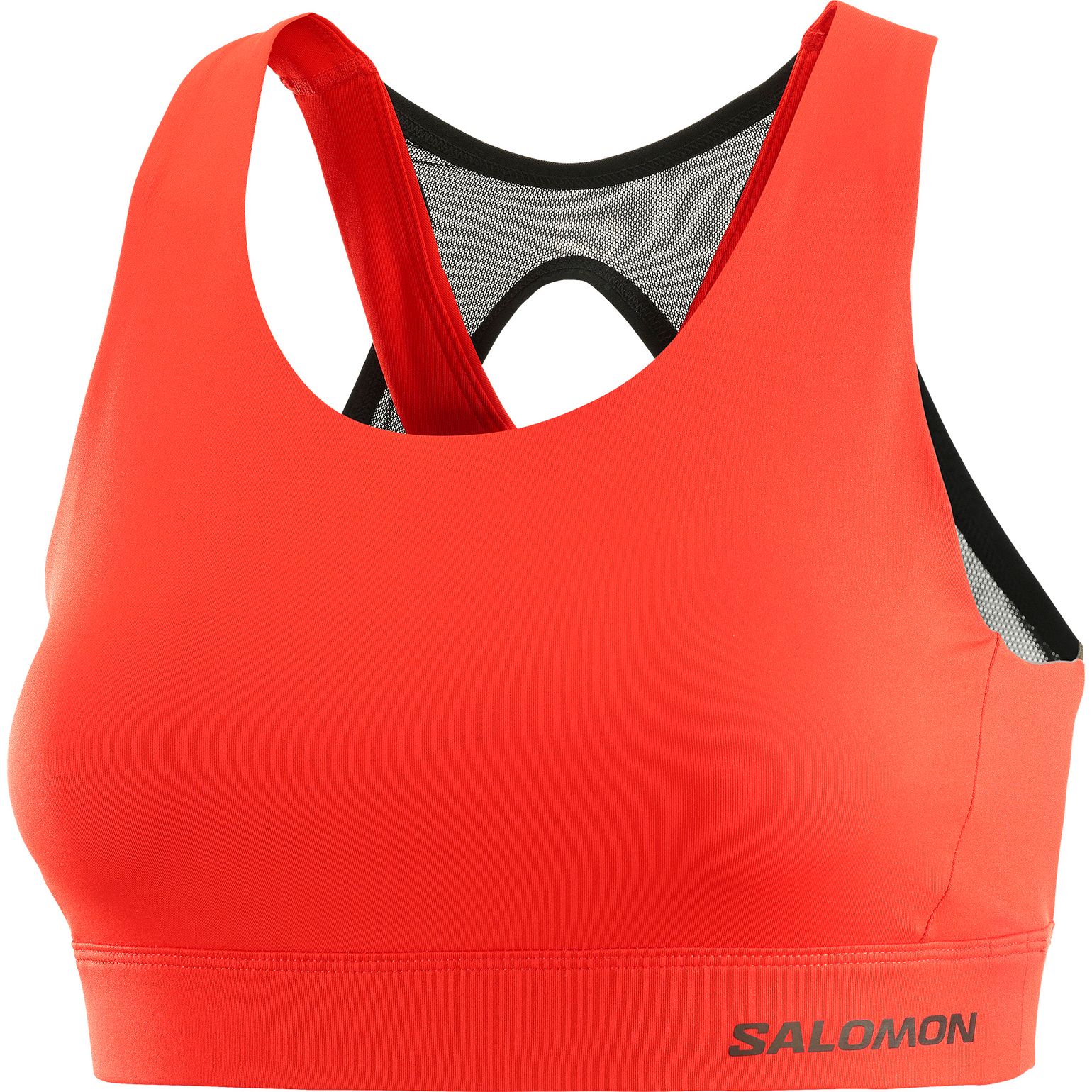 Salomon Women's Cross Run Sports Bra Cherry Tomato/Deep Black