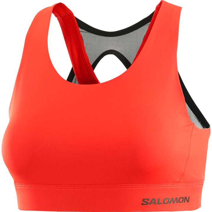 Salomon Women's Cross Run Sports Bra Cherry Tomato/Deep Black Salomon