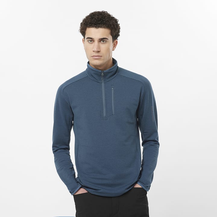 Salomon Men's Essential Lightwarm Half Zip Midnight Navy Salomon