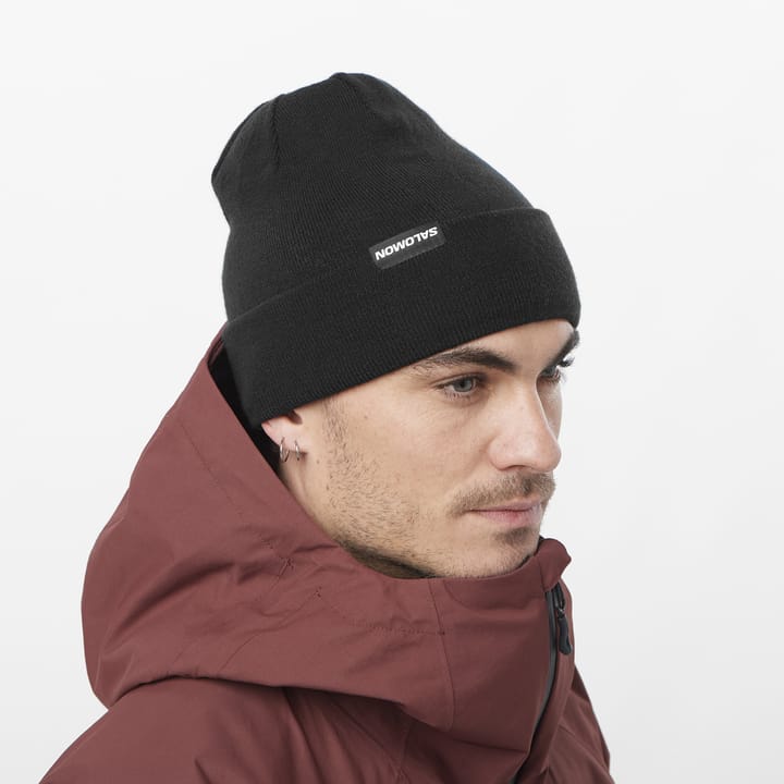 Salomon Flatspin Reversible Beanie Deep Black / Cherry Tomato / Rum Raisin Salomon