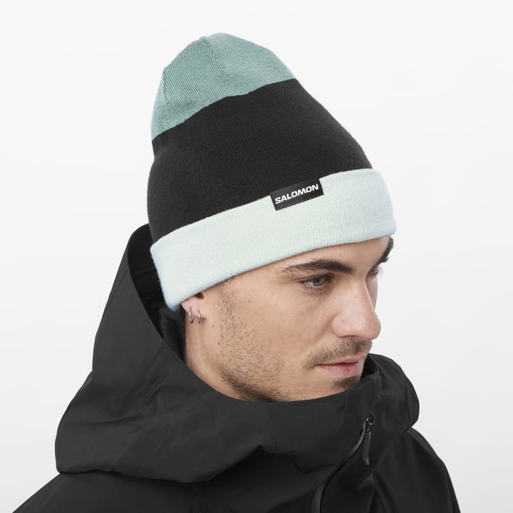 Salomon Flatspin Reversible Beanie Misty Blue / Deep Black / Arctic Salomon