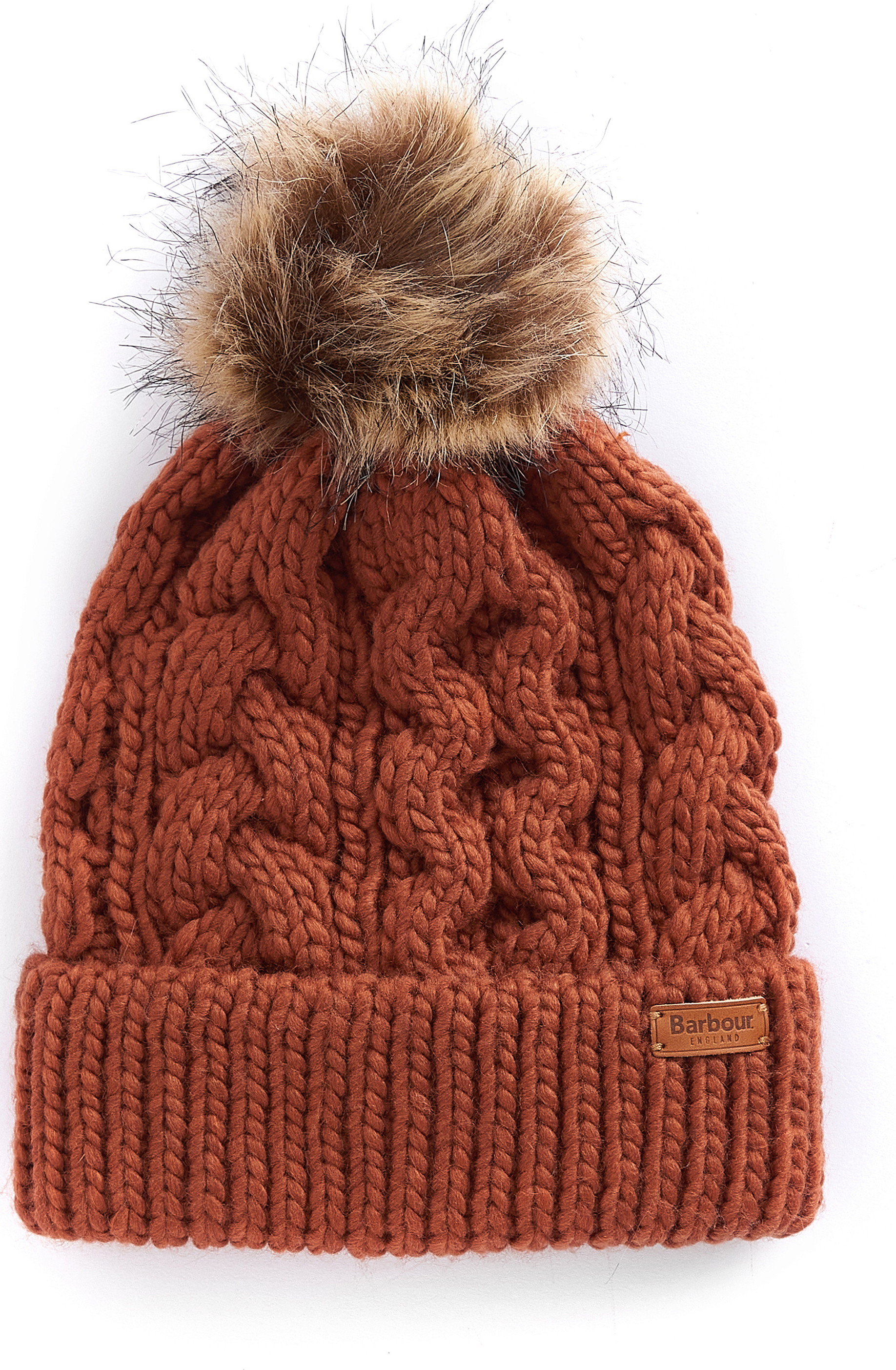 Barbour Women’s Penshaw Cable Beanie Warm Ginger