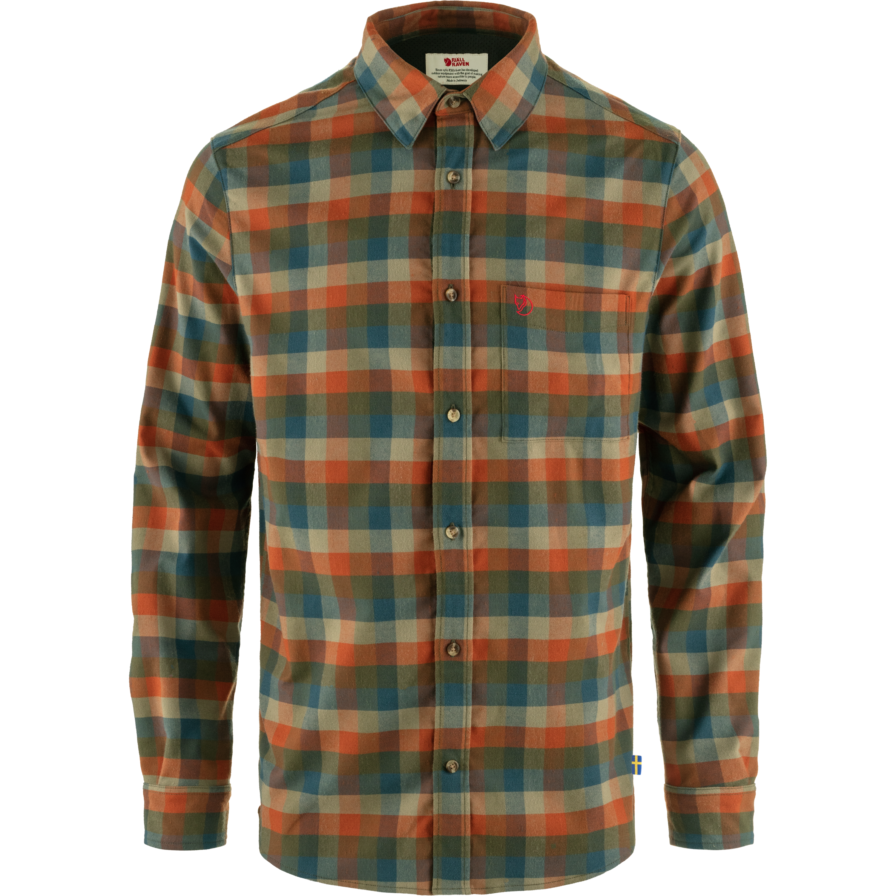 Fjällräven Men's Lappland Stretch Flannel Shirt Laurel Green-Autumn Leaf, L