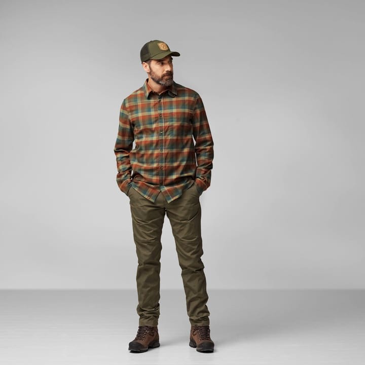 Fjällräven Men's Lappland Stretch Flannel Shirt Laurel Green-Autumn Leaf Fjällräven