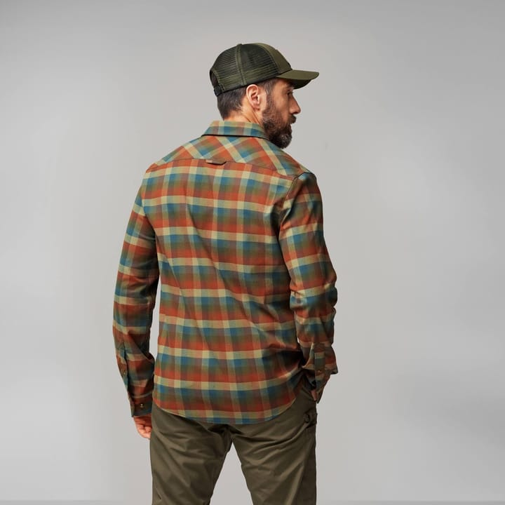 Fjällräven Men's Lappland Stretch Flannel Shirt Laurel Green-Autumn Leaf Fjällräven