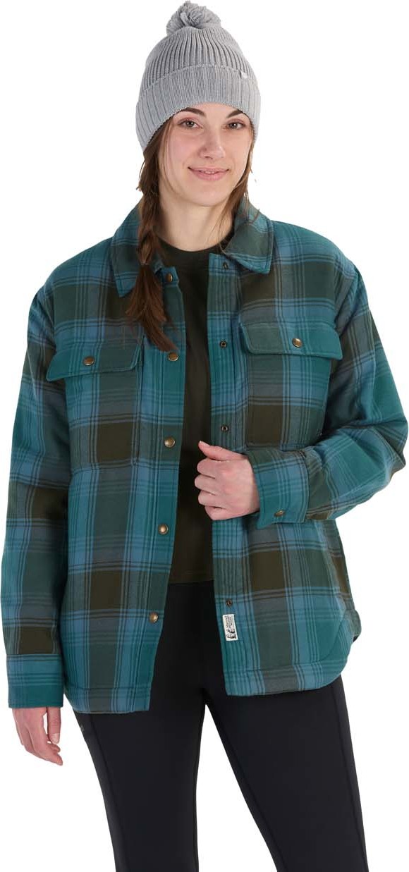 Marmot Women’s Ridgefield Sherpa Flannel Shirt Jacket  Dark Jungle