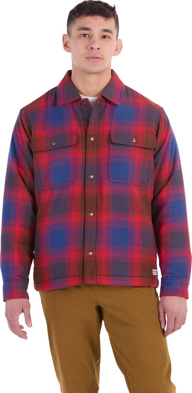 Marmot Men’s Ridgefield Sherpa Flannel Shirt Jacket Team Red