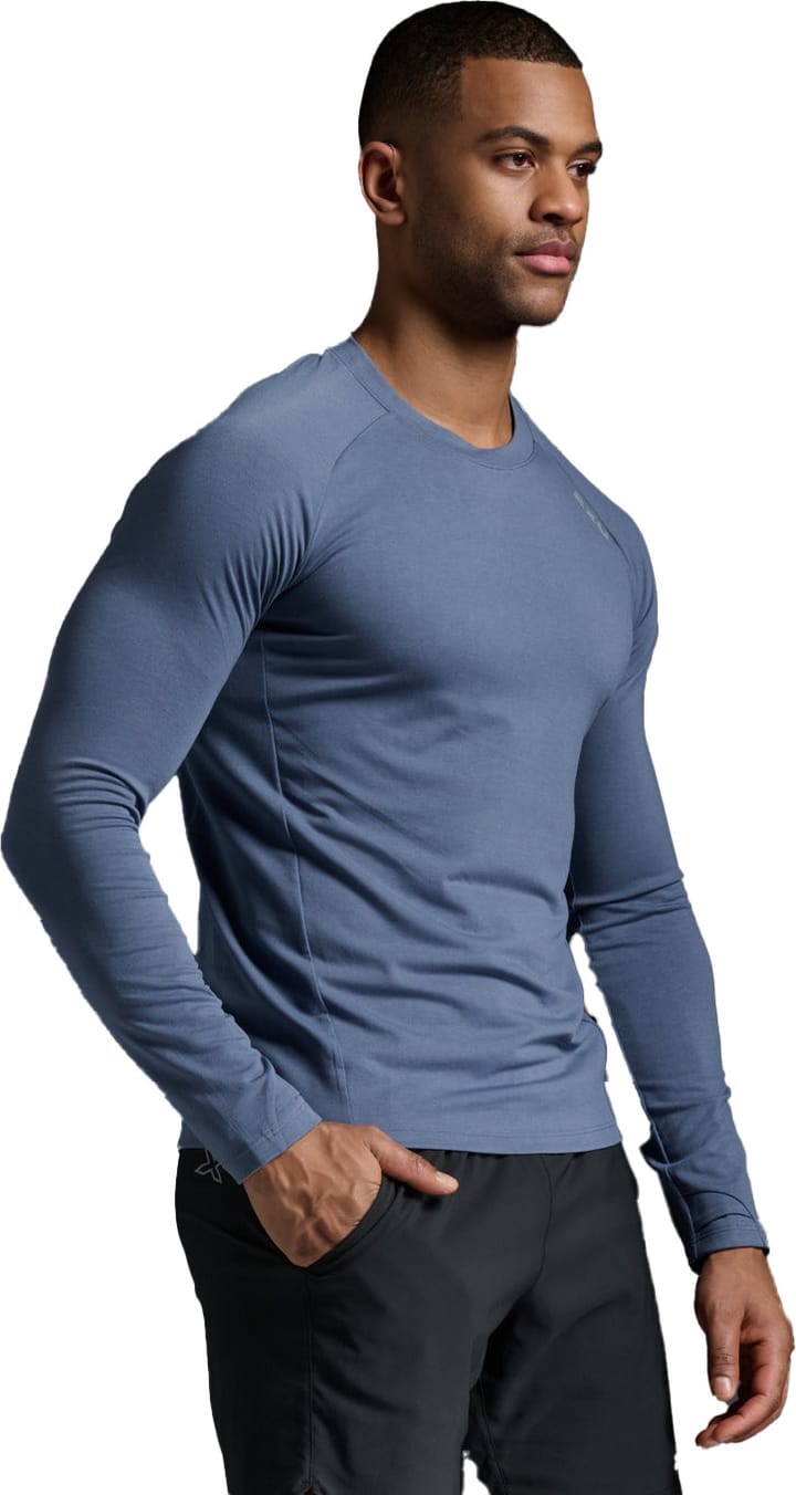 2XU Men's Ignition Base Layer Long Sleeve Indigo/Silver Reflective 2XU