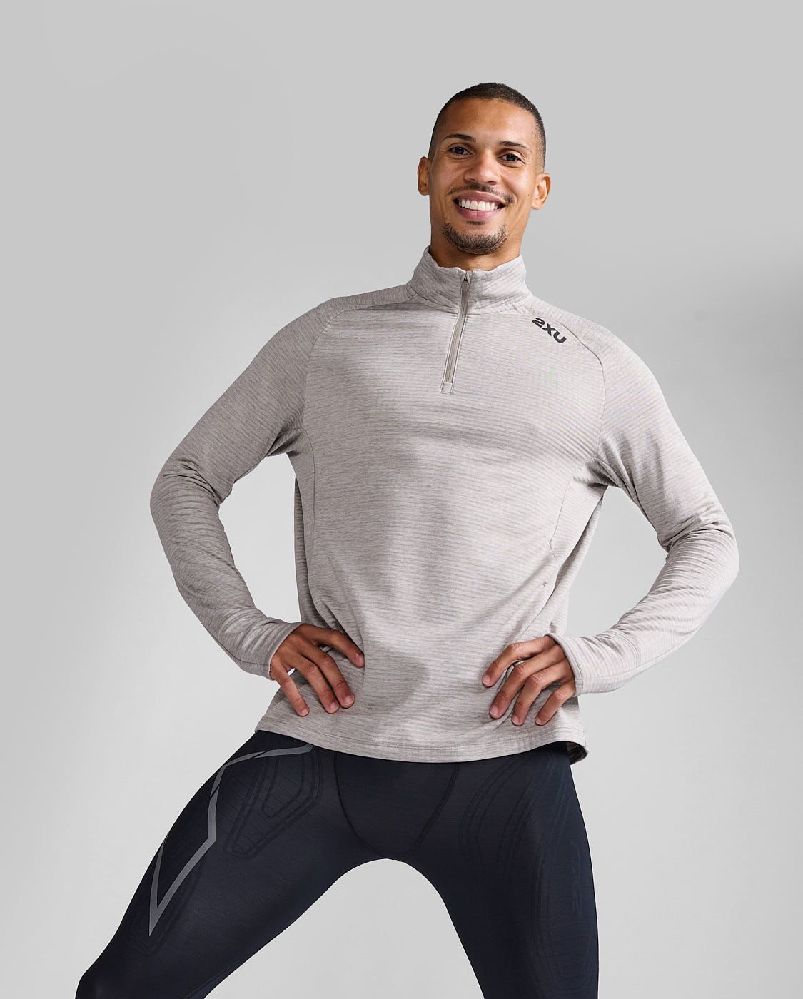 2XU Ignition 1/4 Zip Carbon/Black Reflective