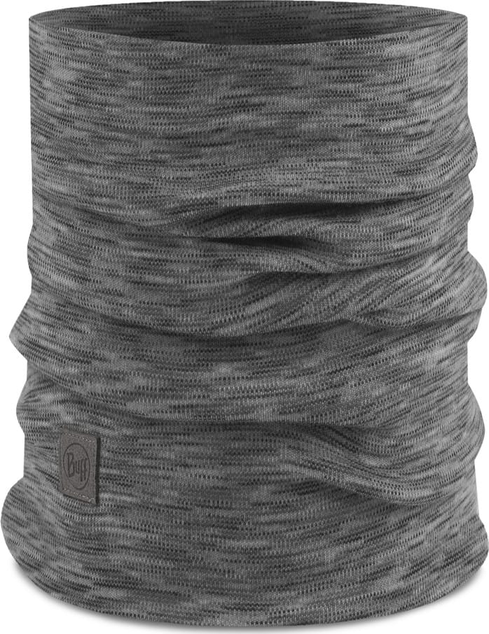 Buff Merino Heavyweight Neck Warmer Fog Grey Multi Strip Buff