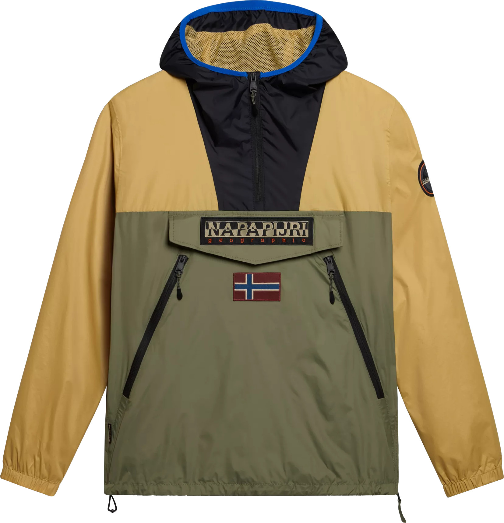 Napapijri Unisex Rainforest Ripstop Anorak Jacket Green/Beige