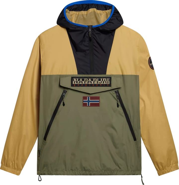 Napapijri Unisex Rainforest Ripstop Anorak Jacket Green/Beige Napapijri