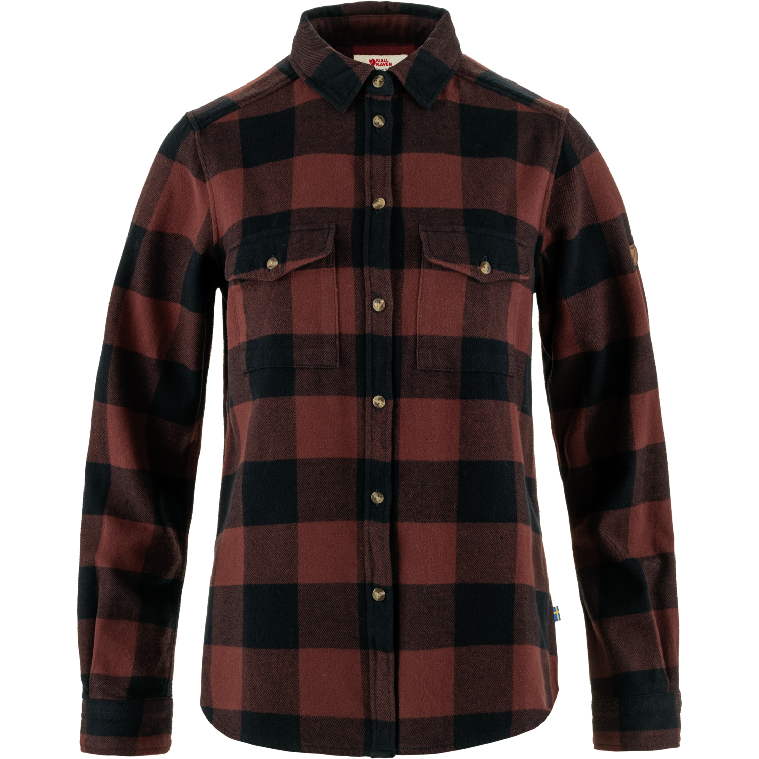 Fjällräven Women’s Övik Heavy Flannel Shirt Dark Navy-Maroon