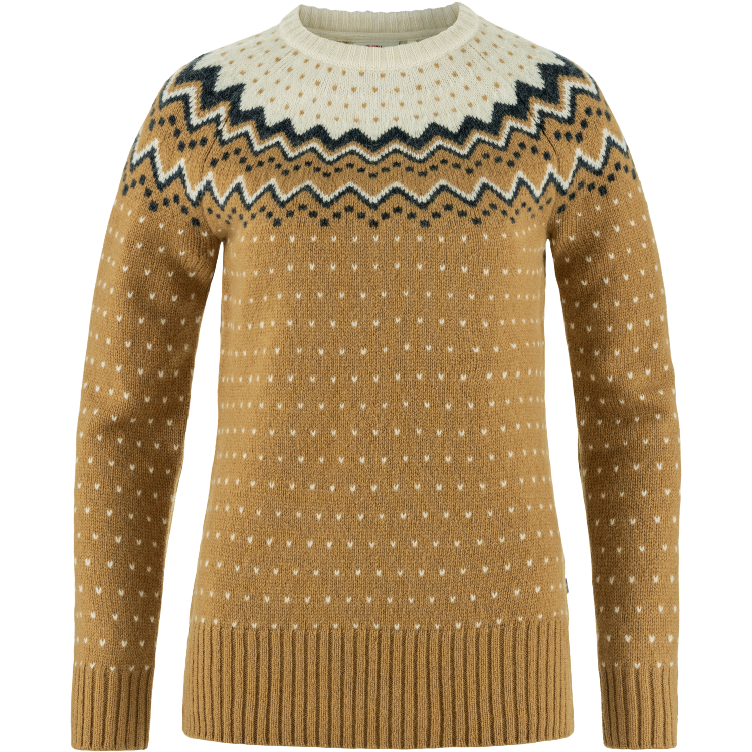 Fjällräven Women’s Övik Knit Sweater Buckwheat Brown-Chalk White