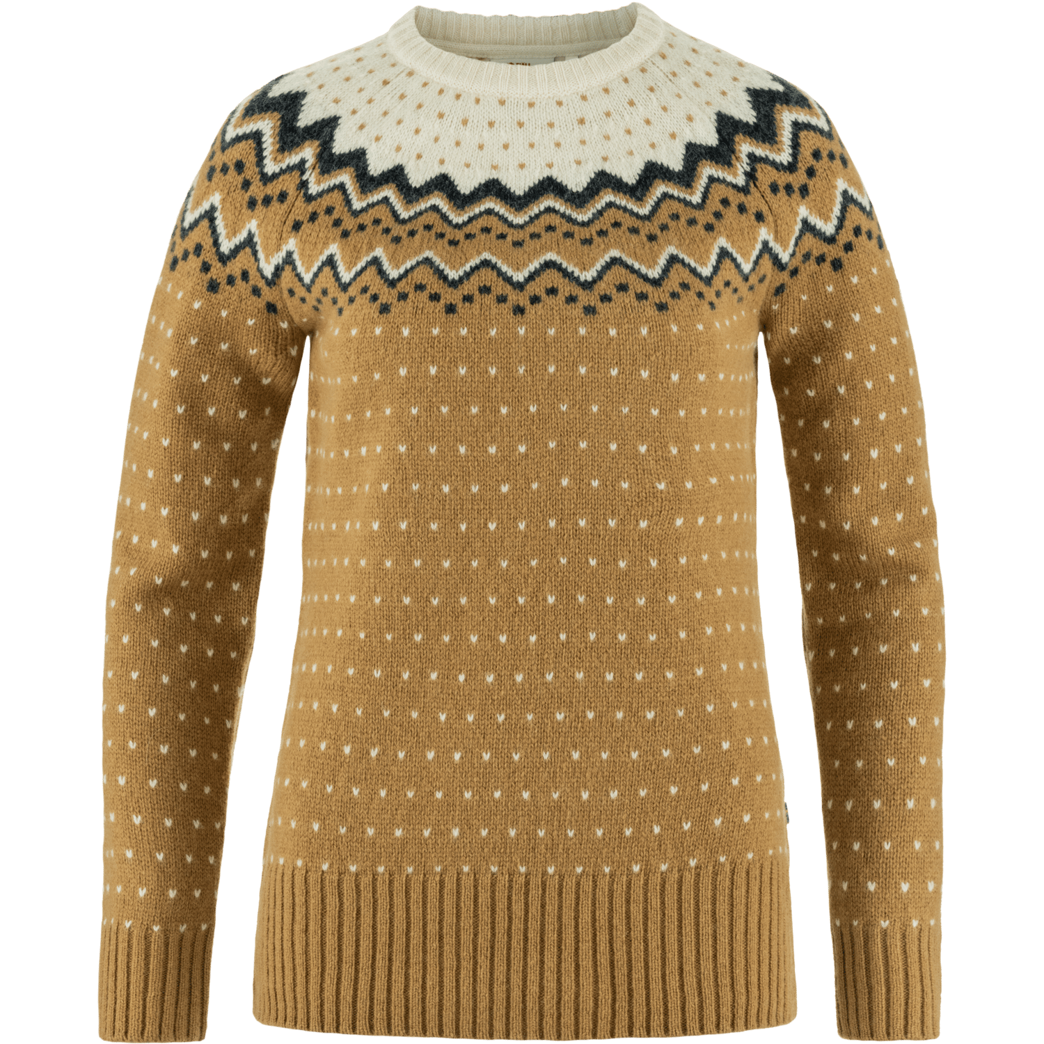 Fjällräven Women's Övik Knit Sweater Buckwheat Brown-Chalk White