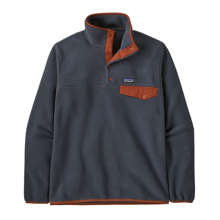 Patagonia Men's Lightweight Synchilla Snap-T Fleece Pullover Smolder Blue W/Burnished Red Patagonia