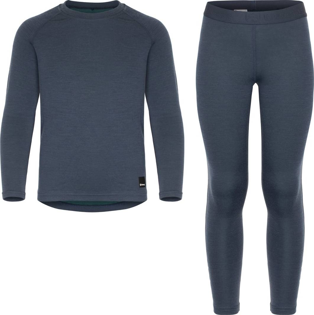 Urberg Merino-Bamboo Base Layer Set Jr Blue Nights/Mediterranea