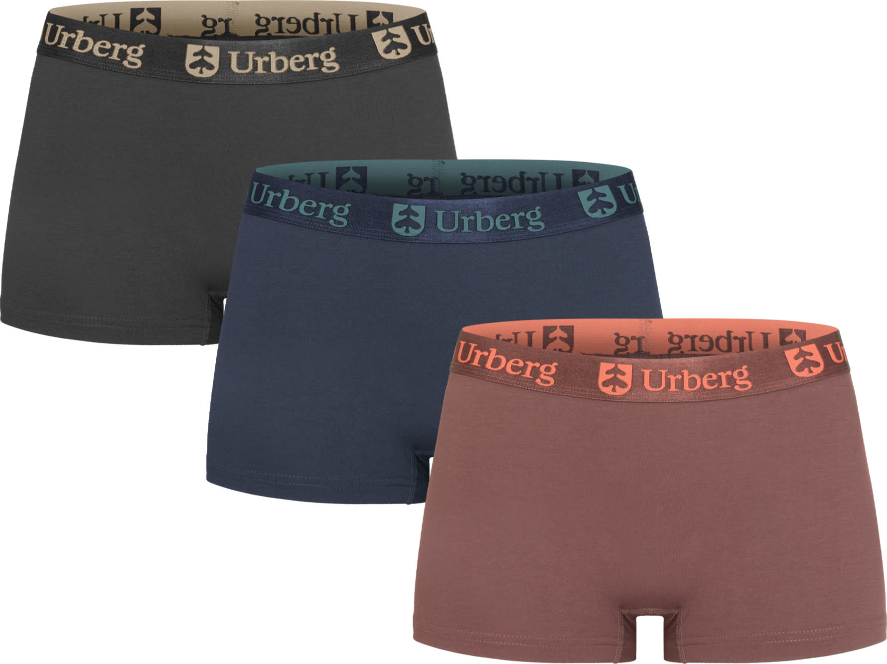 Urberg Women's Isane 3-pack Bamboo Boxers Huckleberry/Blue Nights/Phantom, L