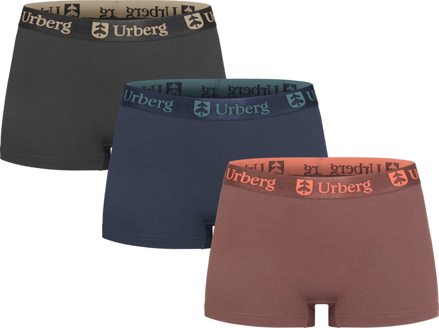 Urberg Women's Isane 3-pack Bamboo Boxers Huckleberry/Blue Nights/Phantom