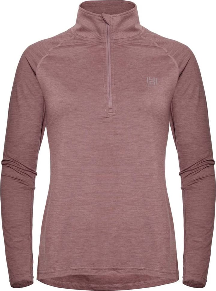 Hellner Nunis Halfzip Ls Tee Women Rose Taupe Hellner