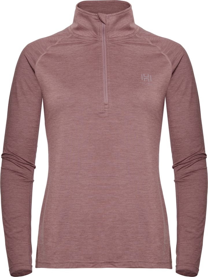 Hellner Nunis Halfzip Ls Tee Women Rose Taupe Hellner