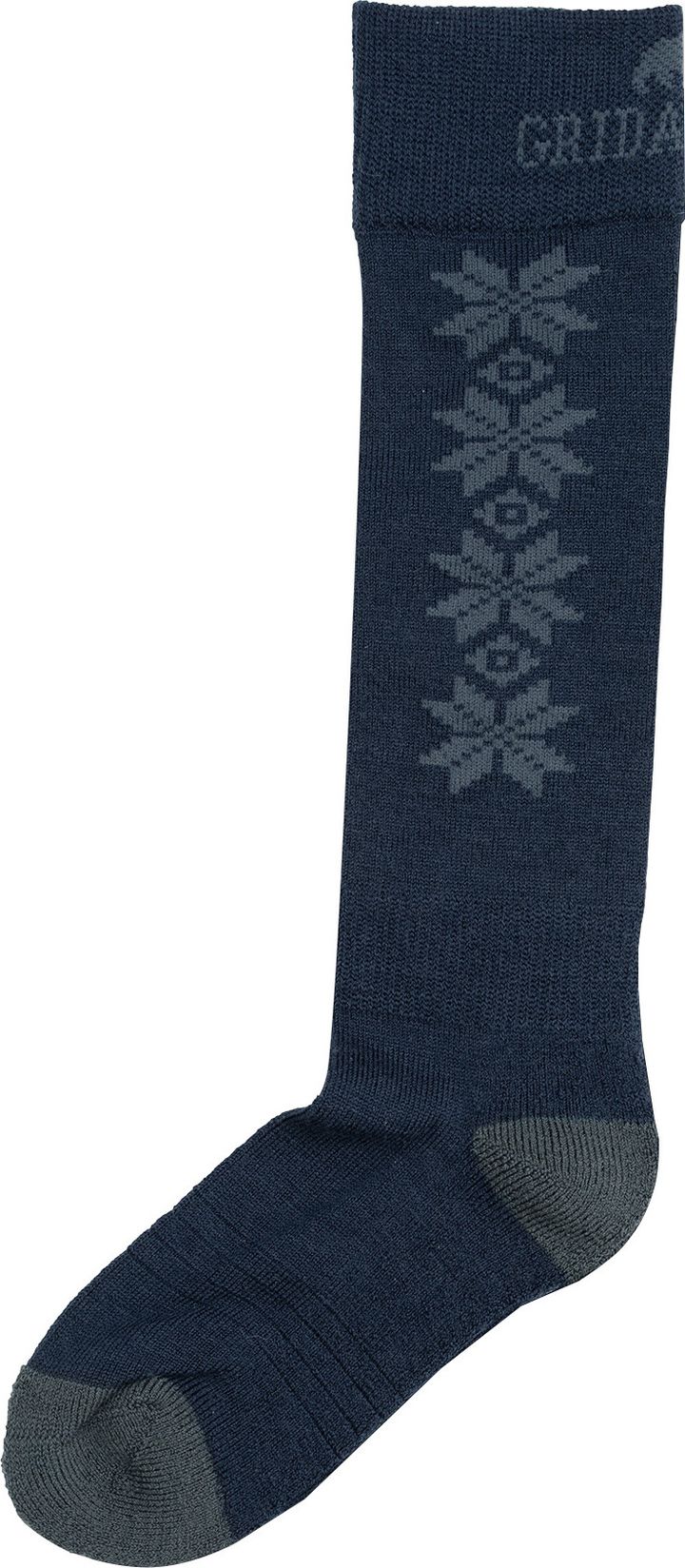 Gridarmor Kids' Alpin Merino Ski Sokk Jr Blue/Grey Gridarmor