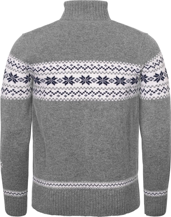 Gridarmor Men's Snøstjerne Full Zip Ullgenser Mid Grey Melange Gridarmor