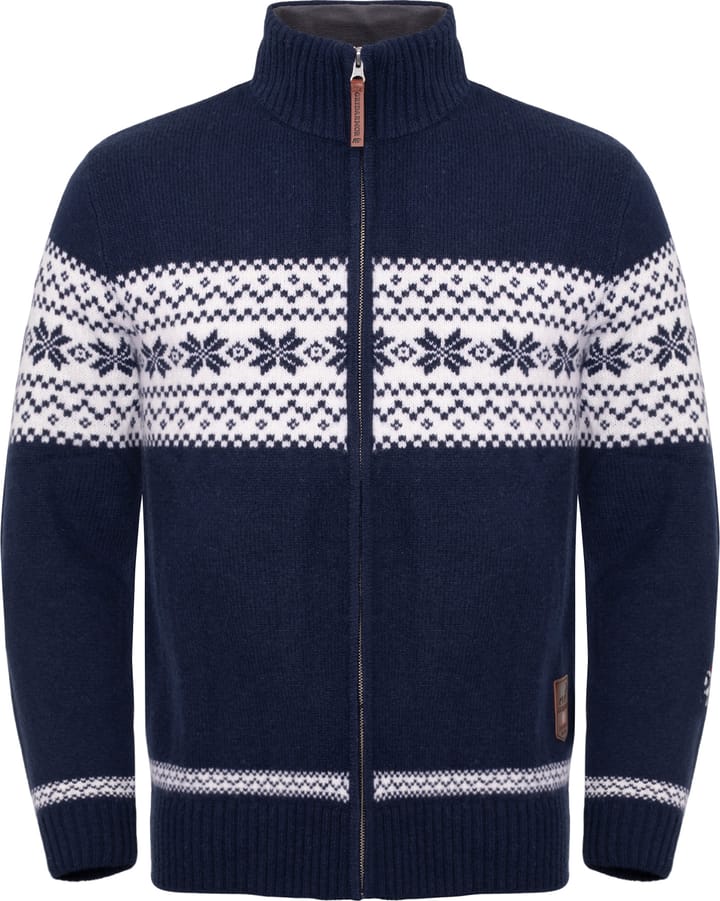 Gridarmor Men's Snøstjerne Full Zip Ullgenser Navy Blazer Gridarmor