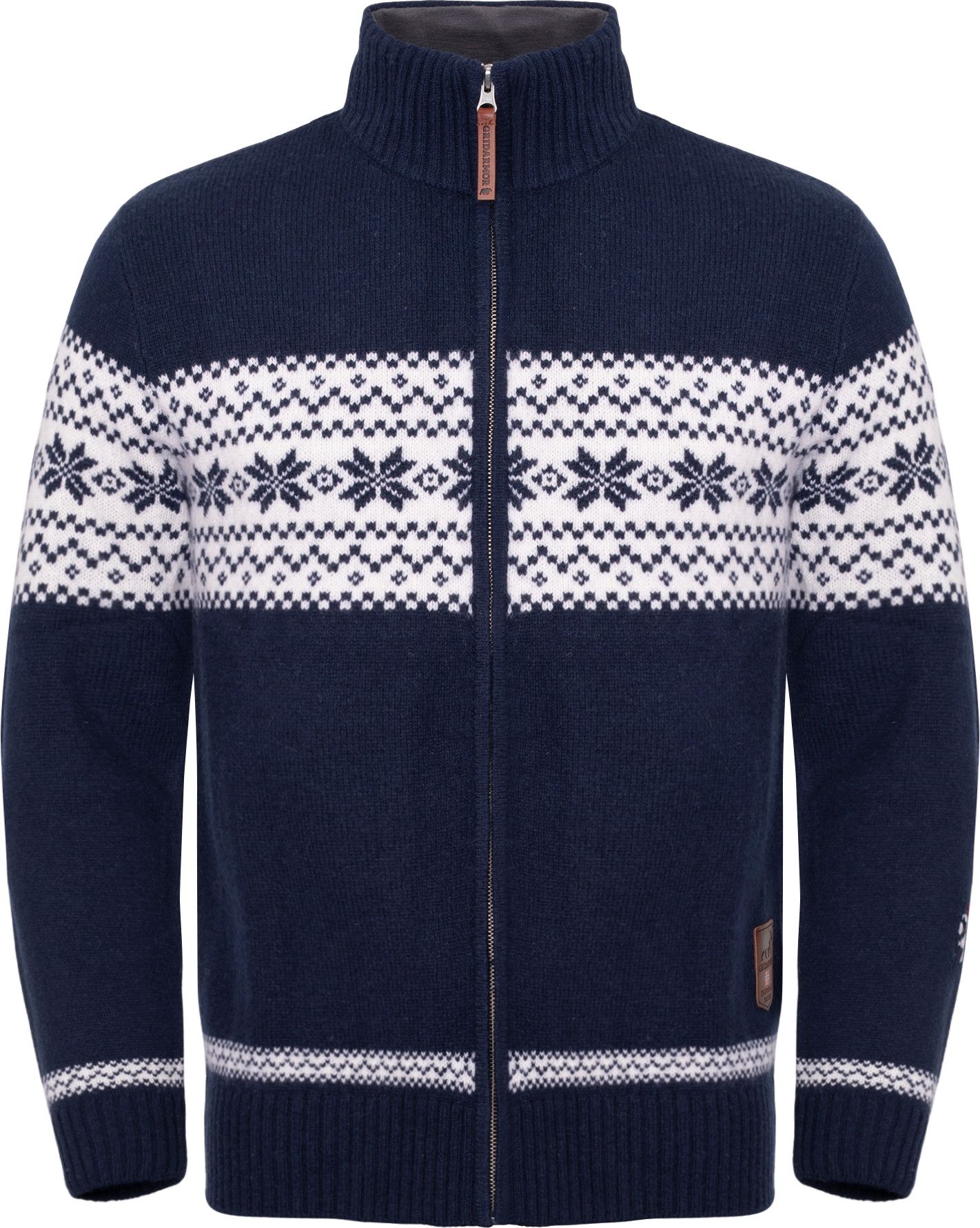 Gridarmor Men's Snøstjerne Full Zip Ullgenser Navy Blazer