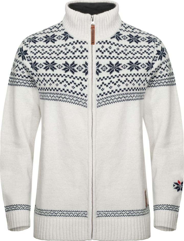 Gridarmor Women's Snøstjerne Full Zip Ullgenser  Bright White Gridarmor