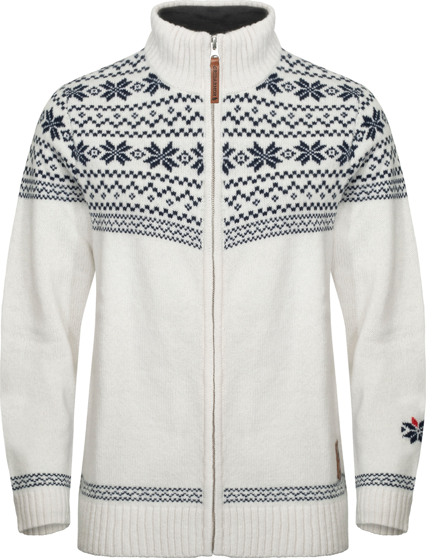 Gridarmor Women’s Snøstjerne Full Zip Ullgenser  Bright White