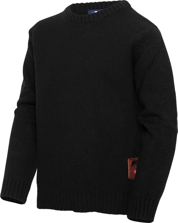 Gridarmor Kids' Snøkrystall Solid Round Neck Ullgenser Black Beauty Gridarmor