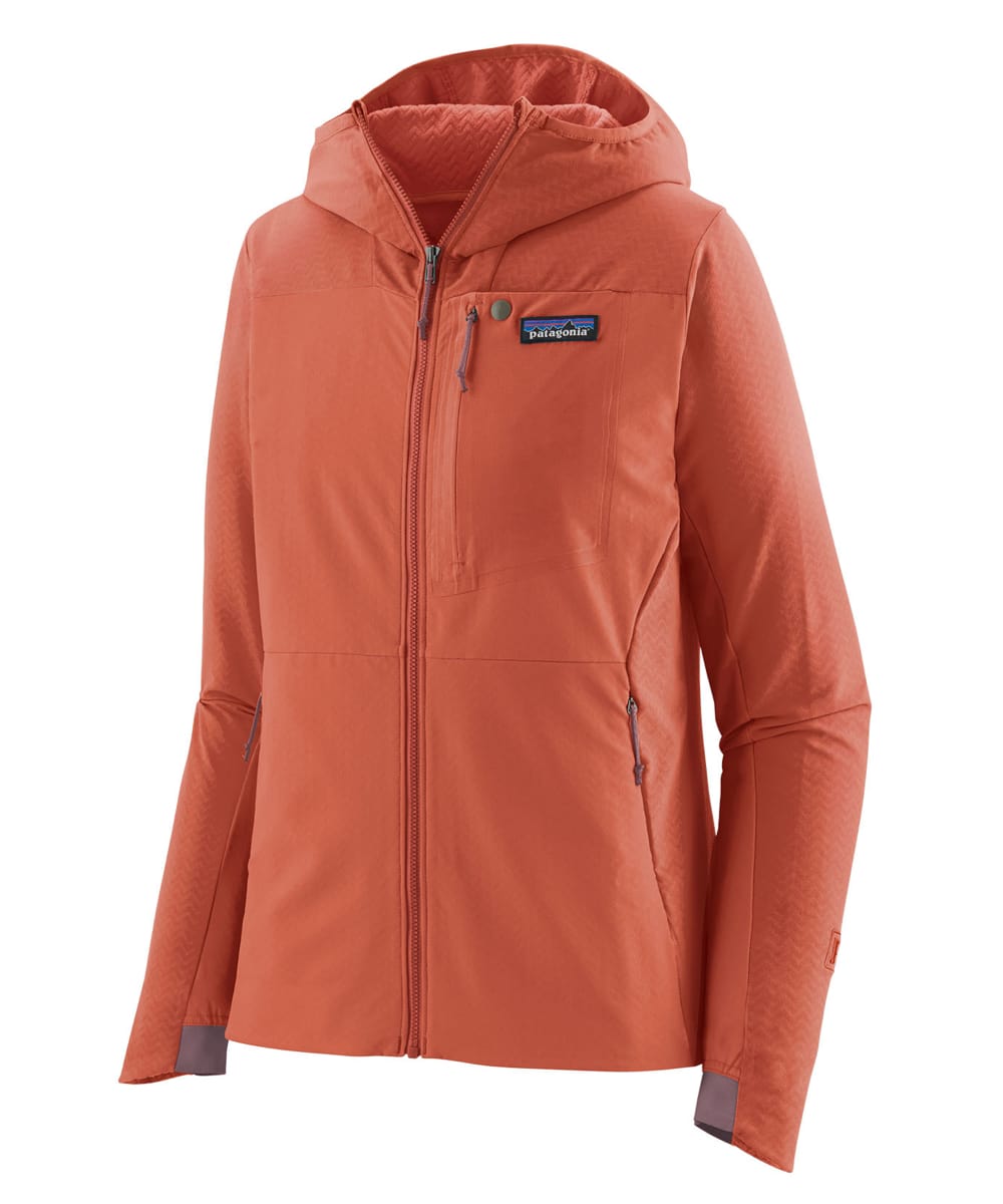 Patagonia W's R1 Crossstrata Hoody Quartz Coral | Fjellsport.no