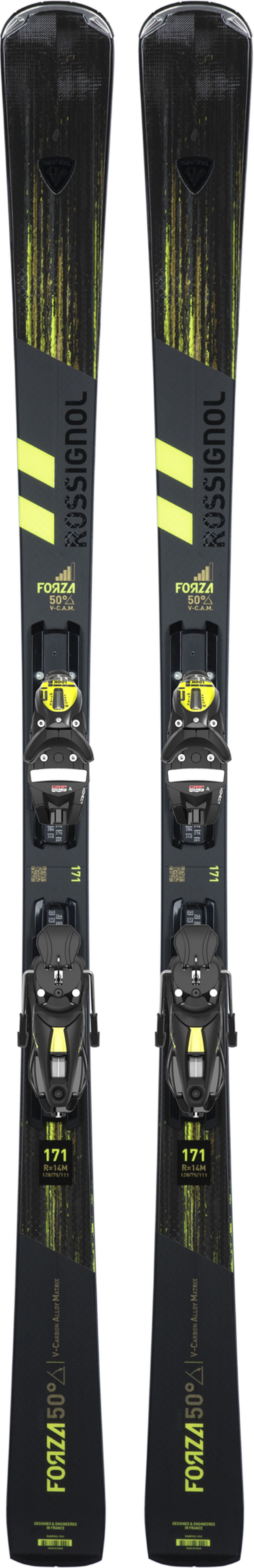 Rossignol Men’s On Piste Skis Forza 50D V-Cam Konect Black/Yellow