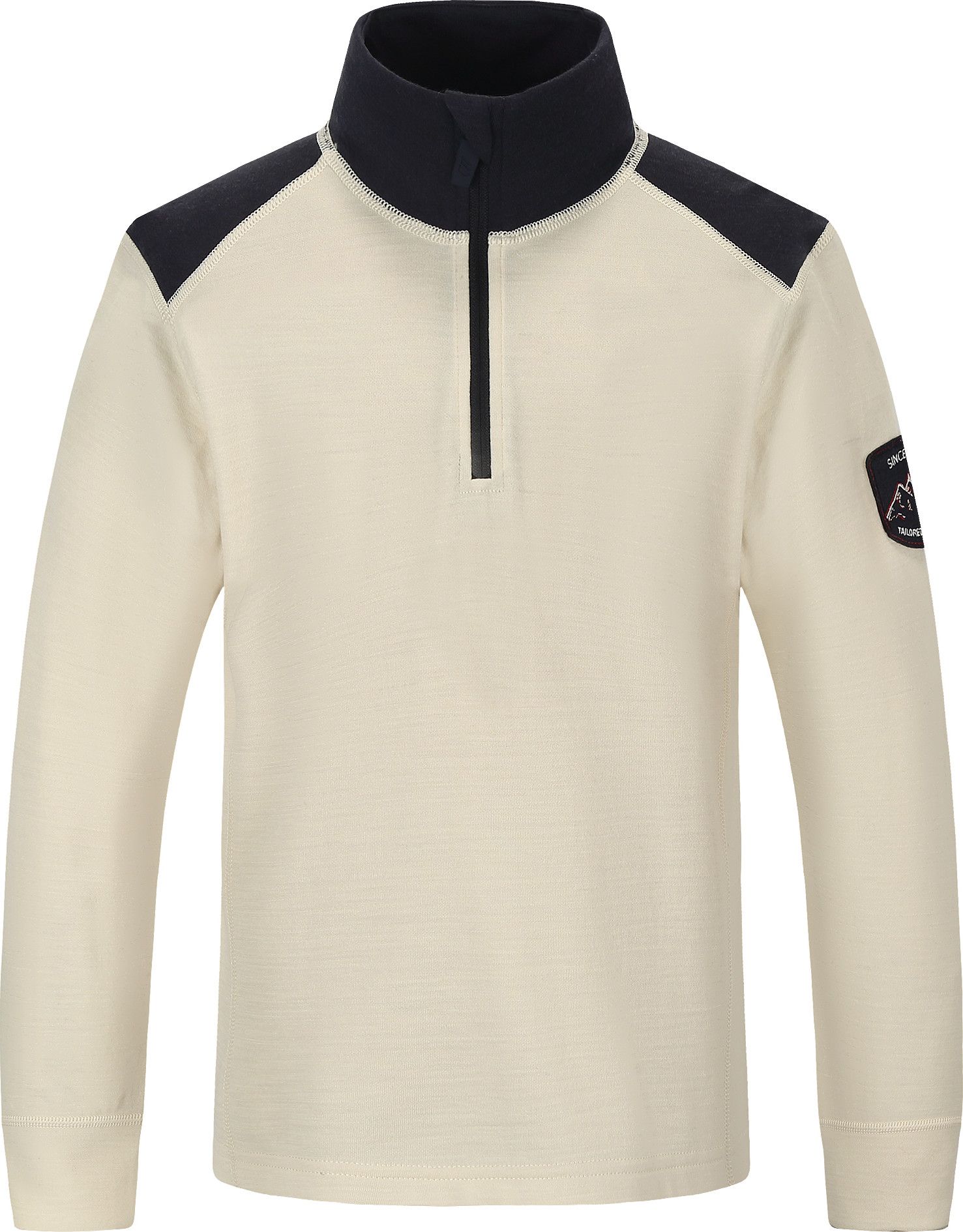 Skogstad Juniors' Hulda Merinoull Blanding Half-Zip White Sand