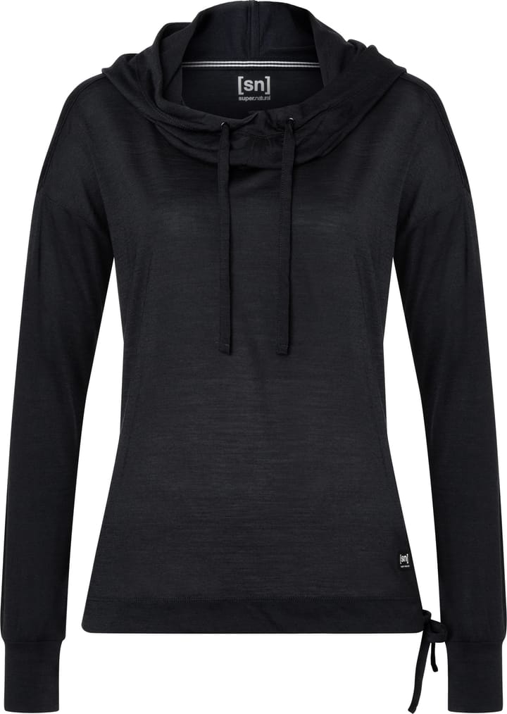 super.natural Women's Funnel Hoodie Jet Black super.natural