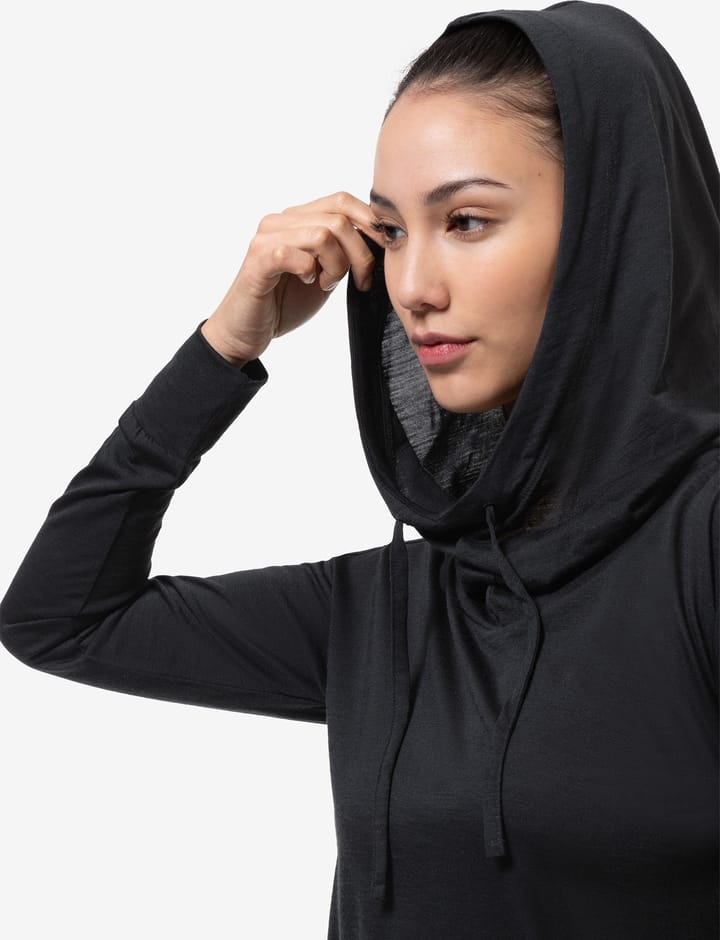 super.natural Women's Funnel Hoodie Jet Black super.natural