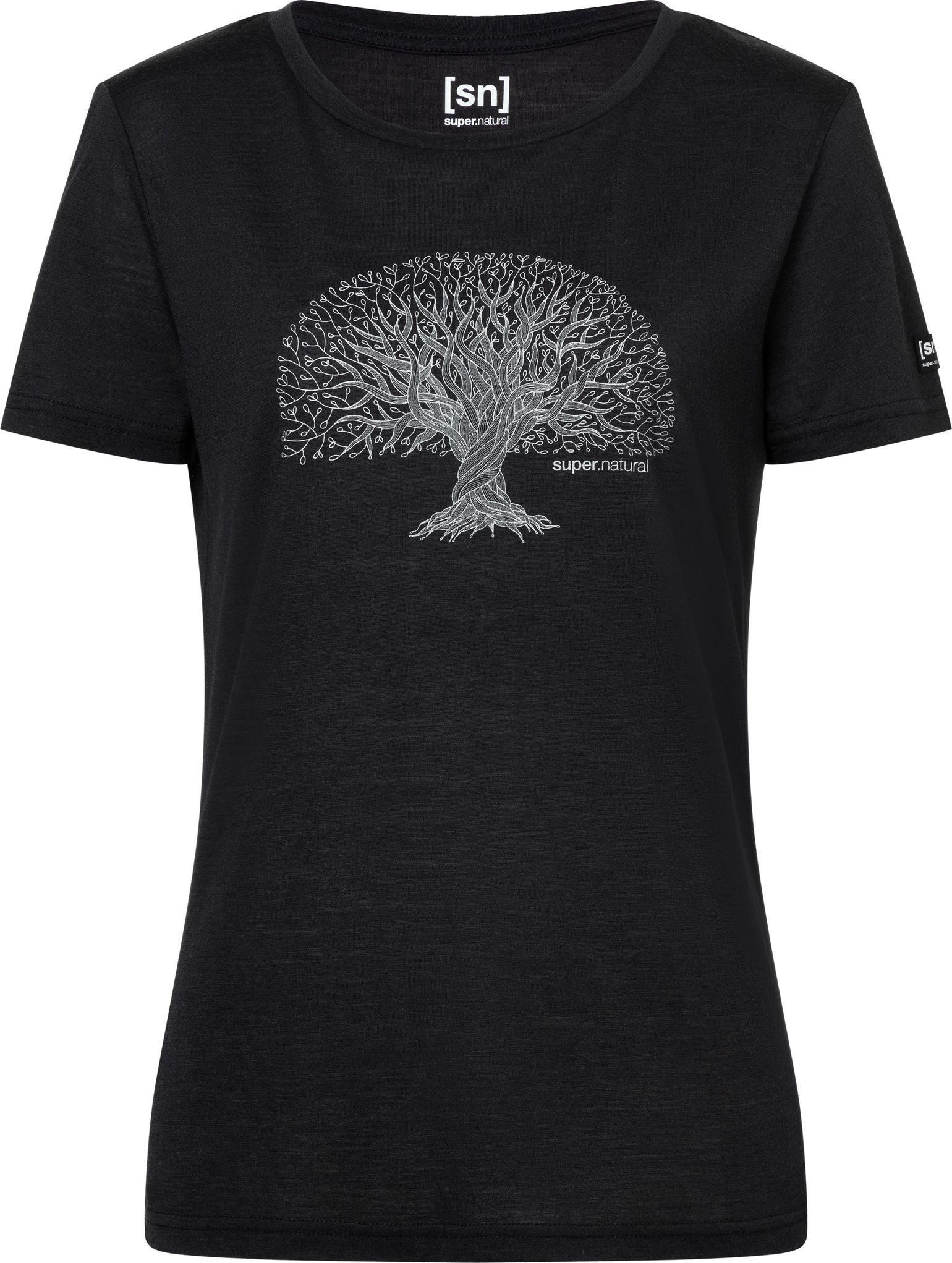 super.natural Women's Tree Of Knowledge Tee Jet Black/feather Grey