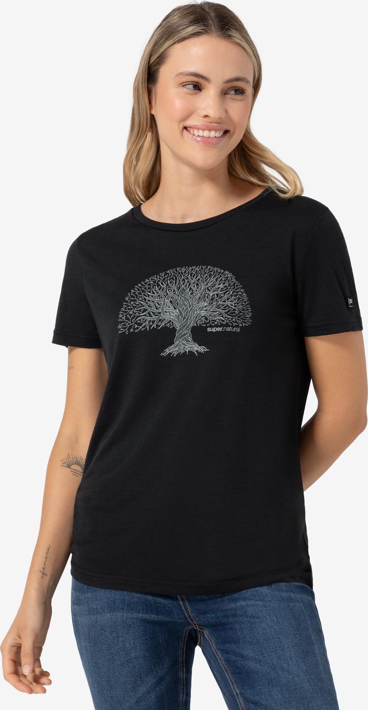 super.natural Women's Tree Of Knowledge Tee Jet Black/feather Grey super.natural